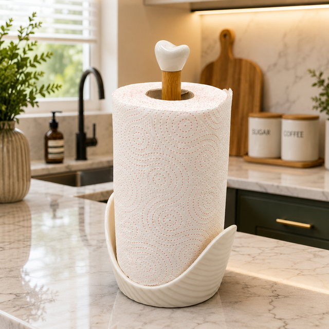 Ceramic Kitchen Roll Stand
