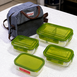 4-Piece Glass Lunch Box Set with Insulated Lunch Bag