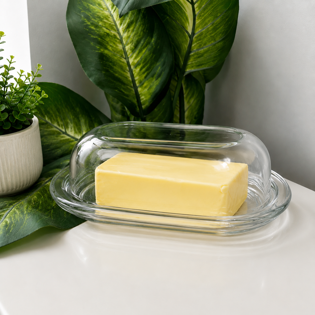 Glass Butter Dish with Lid