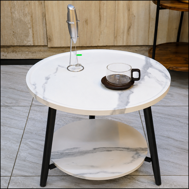 Round Coffee Table 50cm 2 Tier
