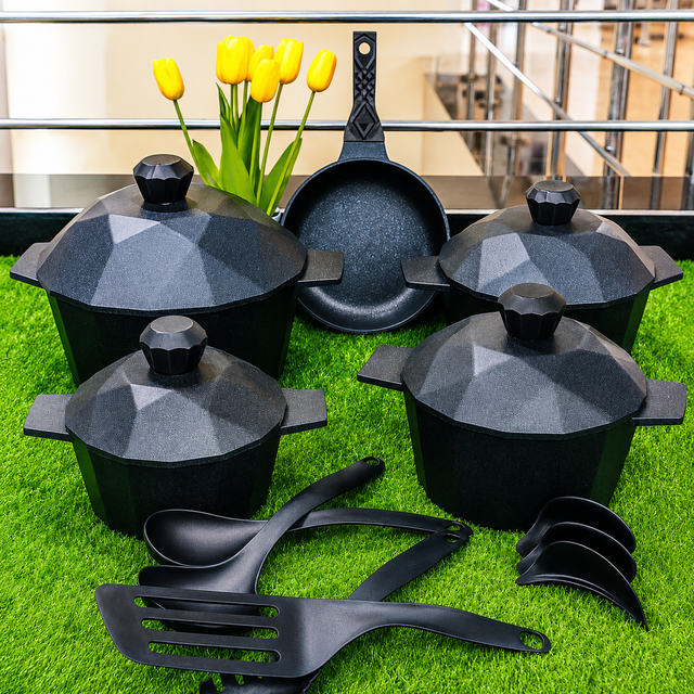 Diamond Die Cast Cookware Set – 15 Pieces