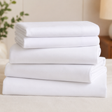 white plain 6×6 / 6×7 Bed Sheet Set