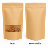 Small Kraft Stand-Up Ziplock Bag (20cm × 12cm) 50 pcs pack