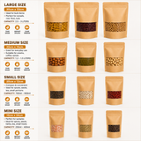 Mini Kraft Stand-Up Ziplock Bag (15cm × 10cm) 50 pcs set