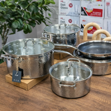 Premium High quality Tripply S/S Stainless steel cookware set with Hammered Patterned design