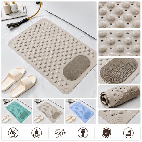Non Slip Shower Mat Kenya – waterproof anti-slip bathroom mat with strong suction support and drainage holes perfect for preventing accidents on wet floors. Ideal for showers, toilets, bathtubs, and bathroom spaces in homes, Airbnb, salons, and hotels. Modern bathroom mat available in Nairobi with delivery across Kenya.