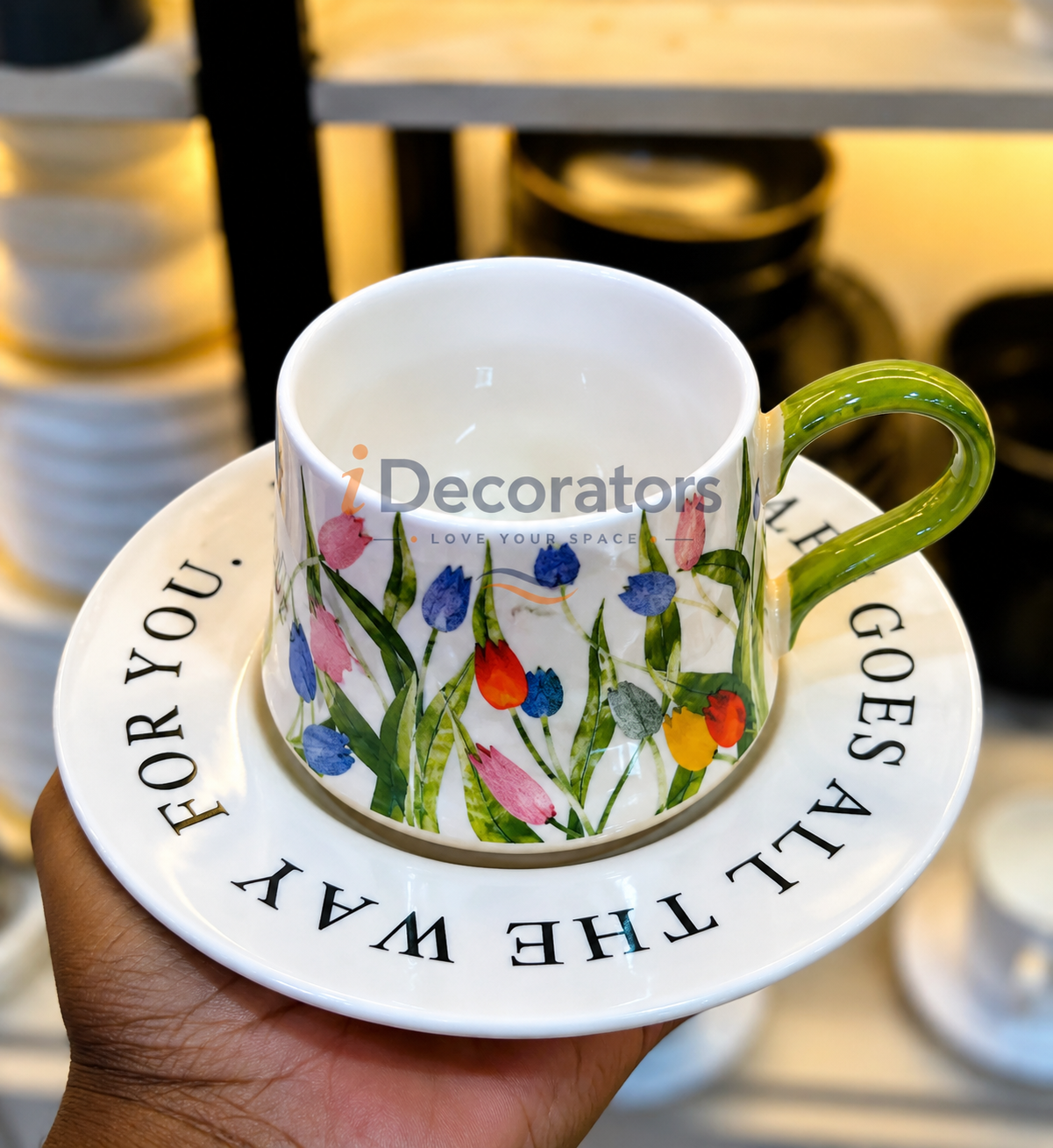 Floral Ceramic Cup &amp; Saucer Set