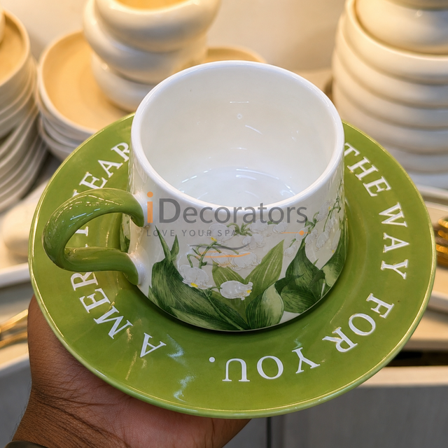 Luxury Floral Ceramic Cup &amp; Saucer Set