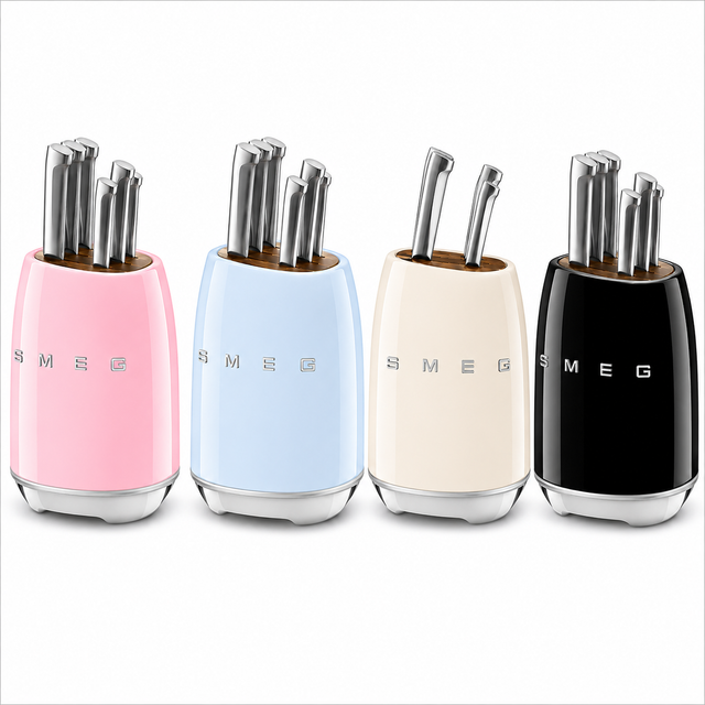 SMEG 6-Piece Knife Block Set – (50's Retro Style)
