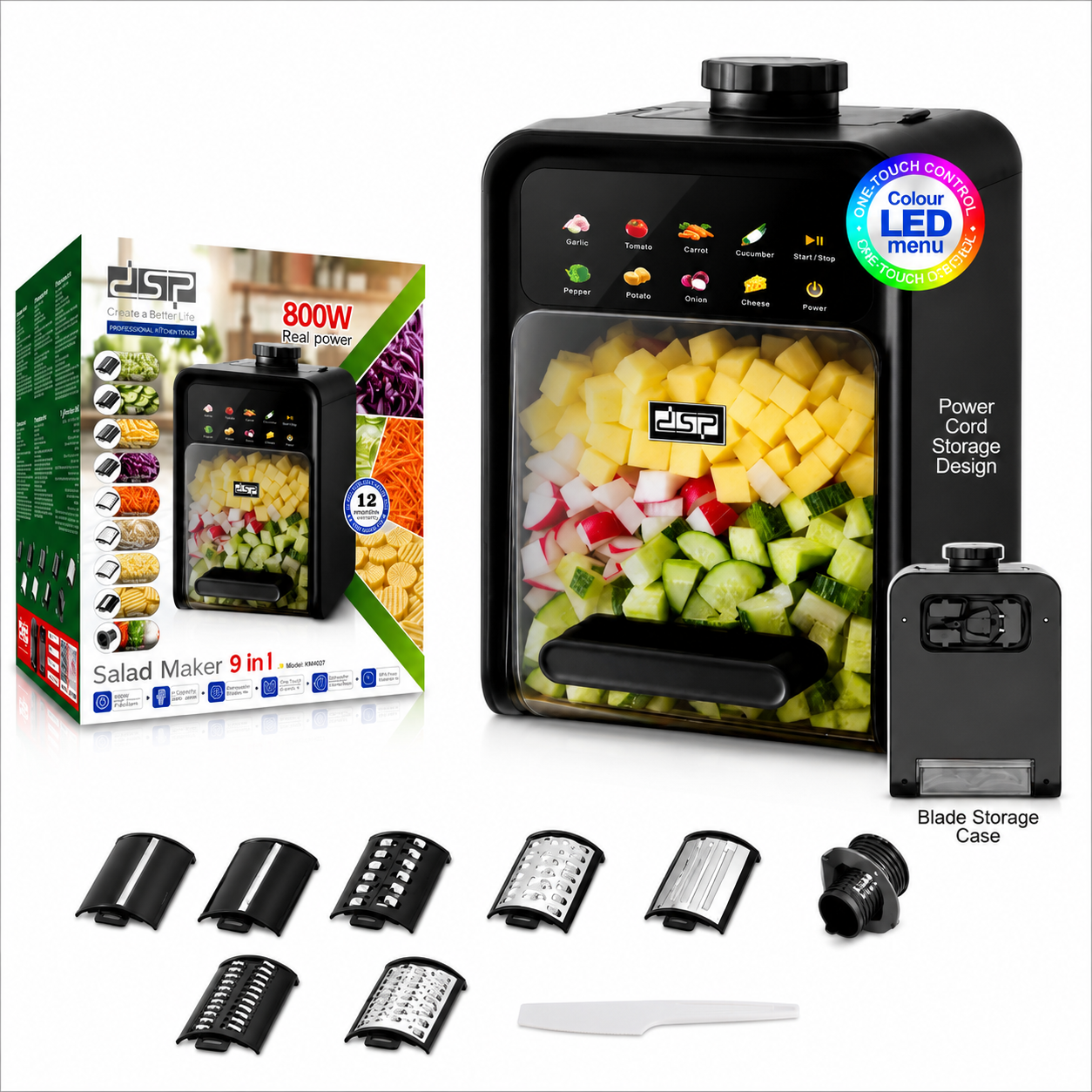 DSP Electric Salad Maker Black 9-in-1 Blades — iDecorators Kenya
