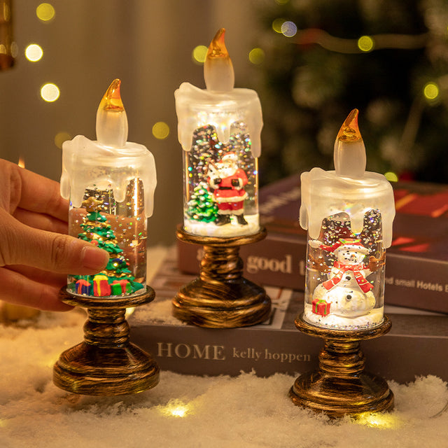 Christmas LED Candle Light with Glitter  san