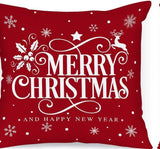 Christmas Throw Pillow Cover in Soft Plush, Merry Christmas and Snowflake Designs — 45 x 45 cm san