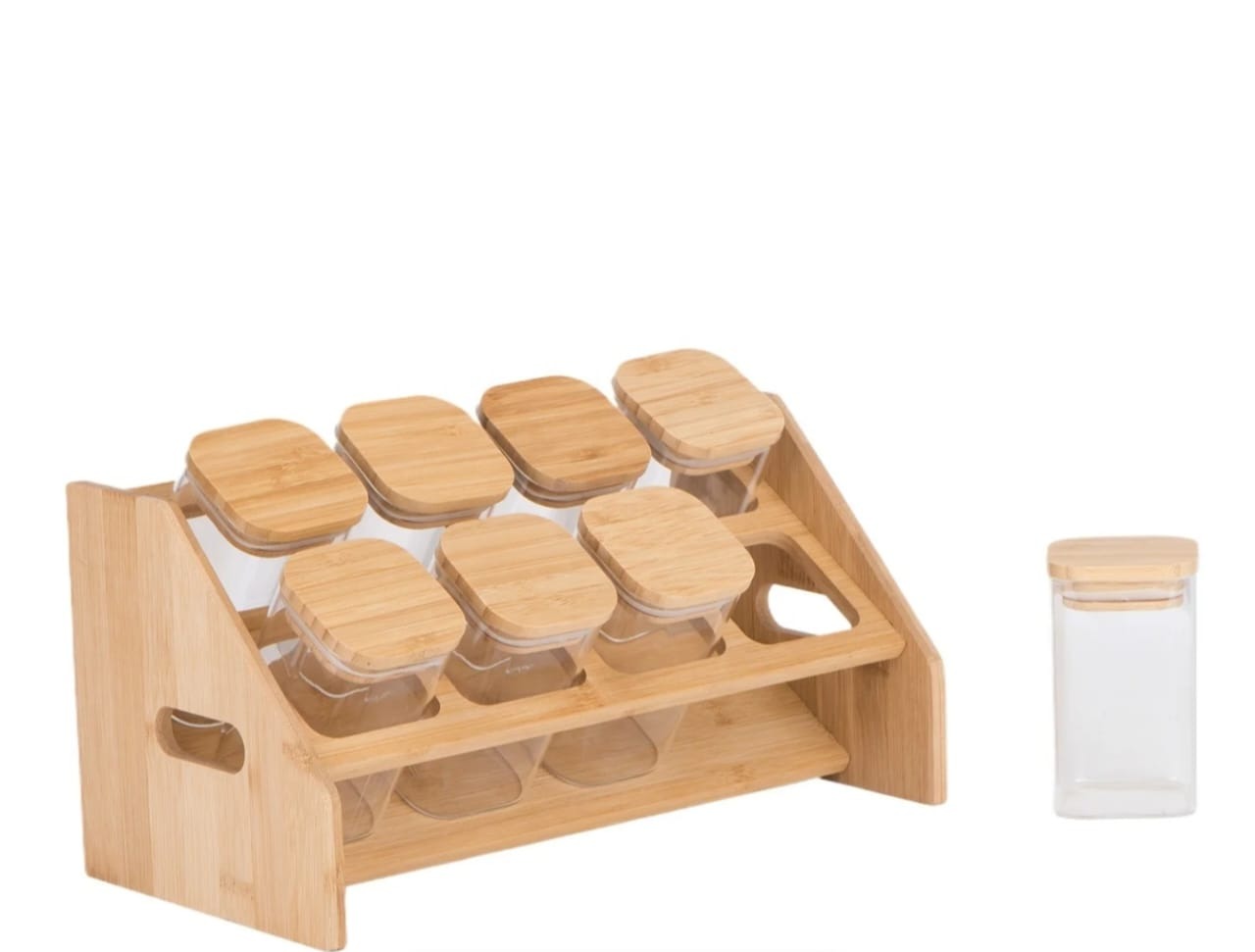 Classic style squared Borosilicate Glass Jar set 8pcs