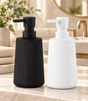 Black WHITE: Soap dispenser black matte ribbed with pump bathroom counter — iDecorators Kenya