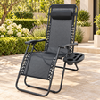 Zero gravity lounge chair black mesh steel frame with headrest and cup tray garden patio — iDecorators Kenya