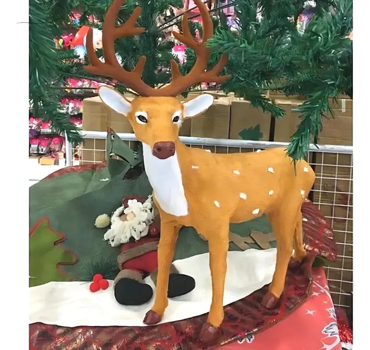 Spotted Deer Christmas Figurine – 35cm (Brown)