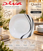 Opalware dinner plate white with black swirl pattern on plate stand — iDecorators Kenya