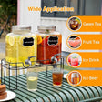 Double glass juice dispenser with stand and taps for lemonade, fruit juice and iced tea serving in Kenya
