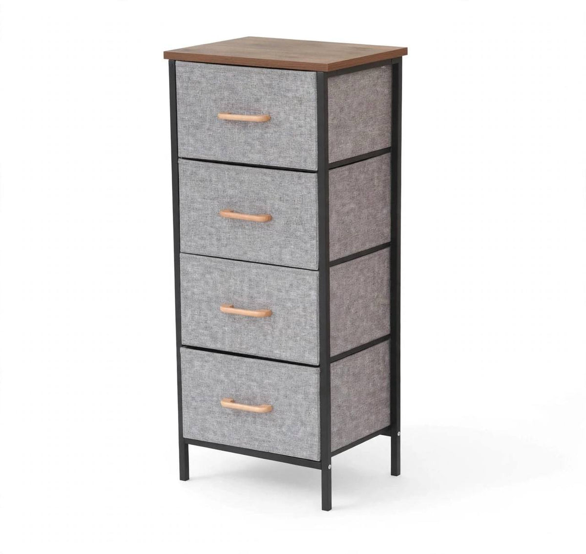 Drawer cabinet grey fabric 4 drawer with wood finish top — iDecorators Kenya