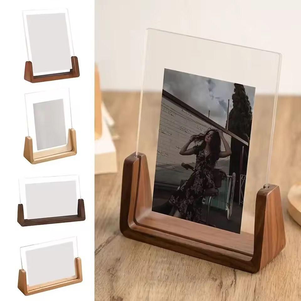 Acrylic Photo Frame with wooden base V