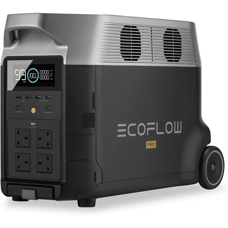 EcoFlow Delta Pro portable power station black on wheels — iDecorators Kenya