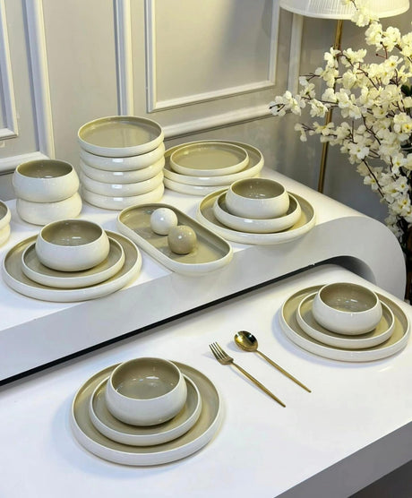  Elegant  European Double Glaze Porcelain Dinner set