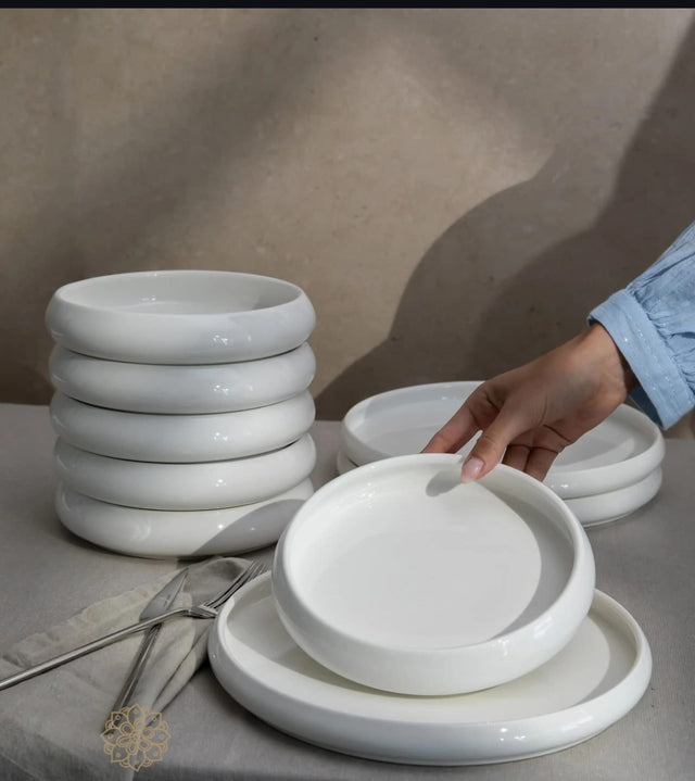  Elegant  European Double Glaze Porcelain Dinner set