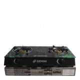 GAS COOKER WITH GLASS TOP &amp; STAINLESS STEEL BODY ( 2-Burner)