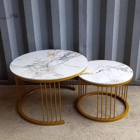 2pcs marble nesting tables