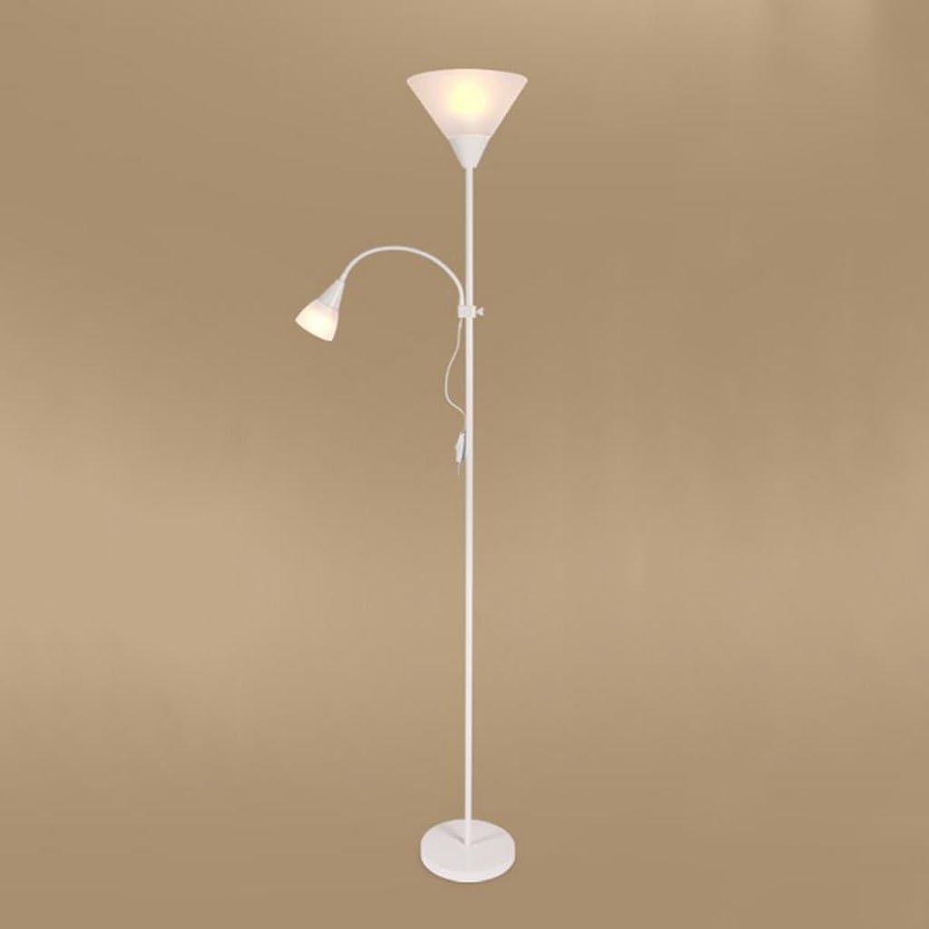 Floor lamp white frosted uplighter with flexible reading arm — iDecorators Kenya