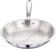 Frying pan stainless steel long handle on kitchen table — iDecorators Kenya