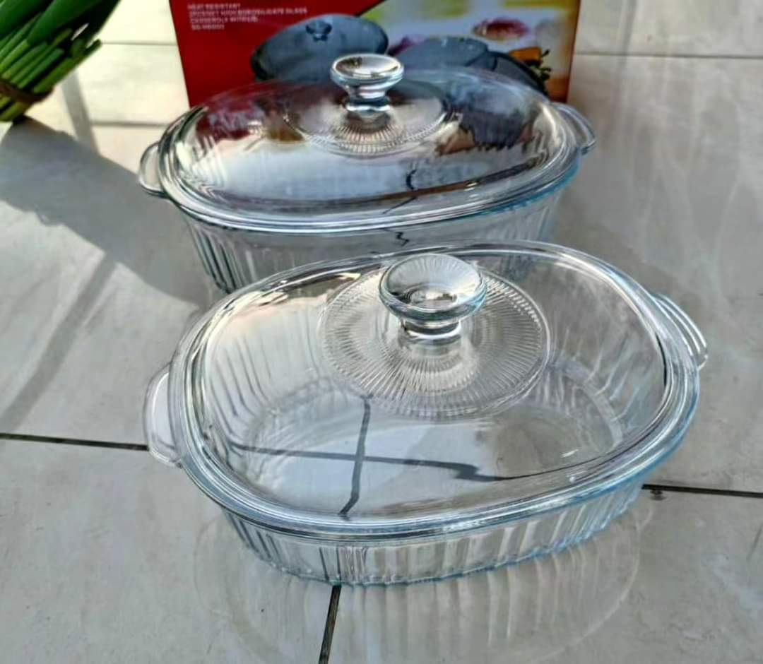 Glass Baking Tins with Lids 2PCS