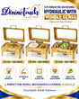 Gold Stainless Steel Rectangular Hydraulic Chafing Dish with Glass Lid, 9 Litres div