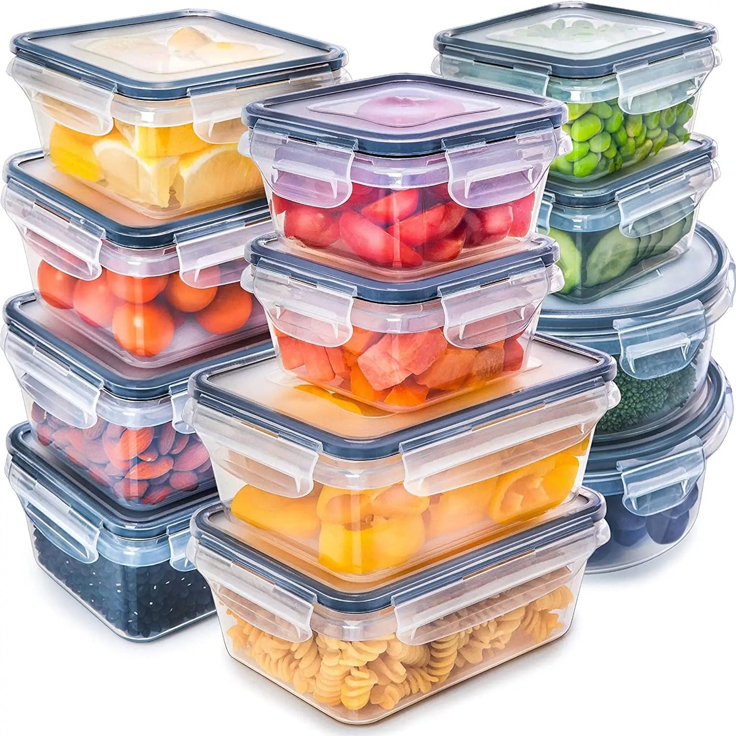 16pcs Bpa free airtight plastic containers