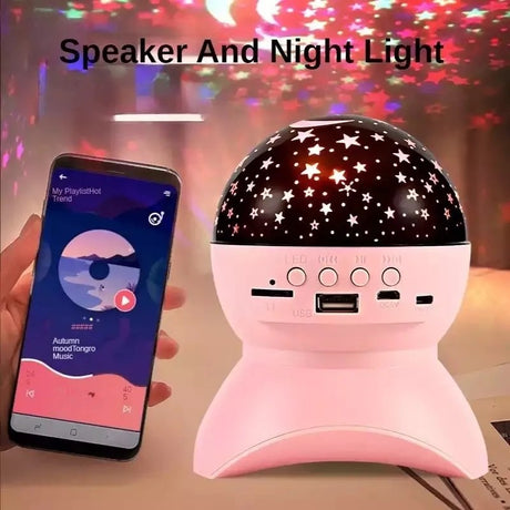 Star Projector Sky Light with Bluetooth Speaker Pink, white and Black