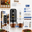 DSP rechargeable electric coffee and spice grinder with 175ml capacity, USB charging, and adjustable grinding settings