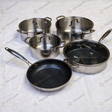 Hammered Triply Stainless Steel Cookware Set (VK 99 – Silver) 9pcs