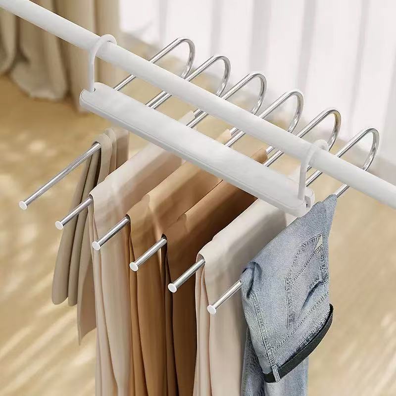 Heavy Duty 6-Layer Foldable Pants Hanger – Space Saving njr