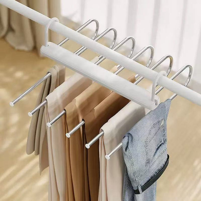 Heavy Duty 6-Layer Foldable Pants Hanger – Space Saving njr