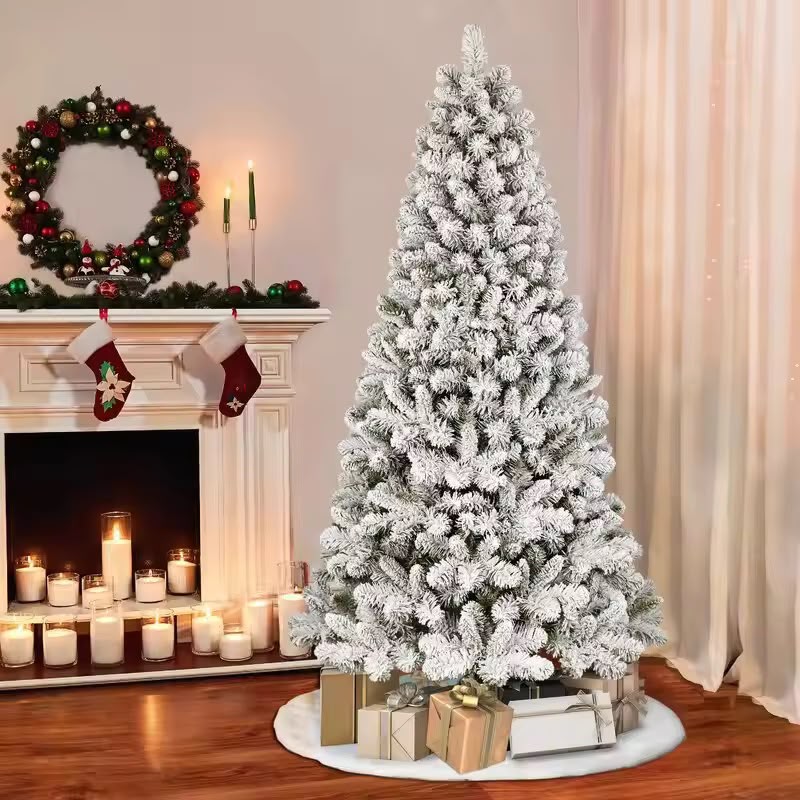 High Count Snow Flocked Artificial Christmas Tree with 3000 Leaves — 1.8 Metres (6 ft) car