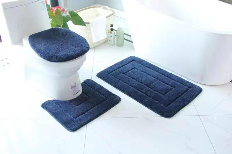 Super absorbent 3pcs fluffy toilet mat set