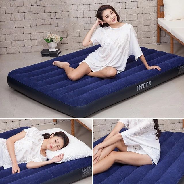 Inflatable air mattress with electric pump and headrest 4/6