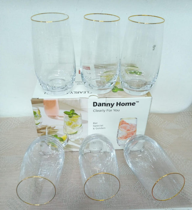 410ml Gold Rimmed Wine/ Juice Glass  a set of 6pcs