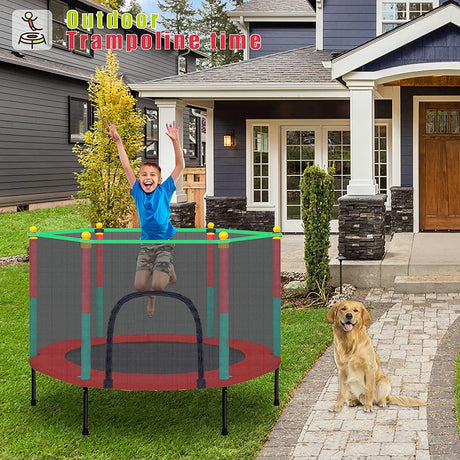 Indoor Trampoline with Safety Net and Safety Cushion Portable Trampolines (4 ft)
