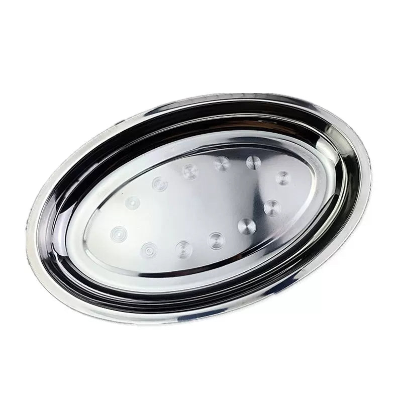 Stainless Steel Oval Platter – (40 cm)