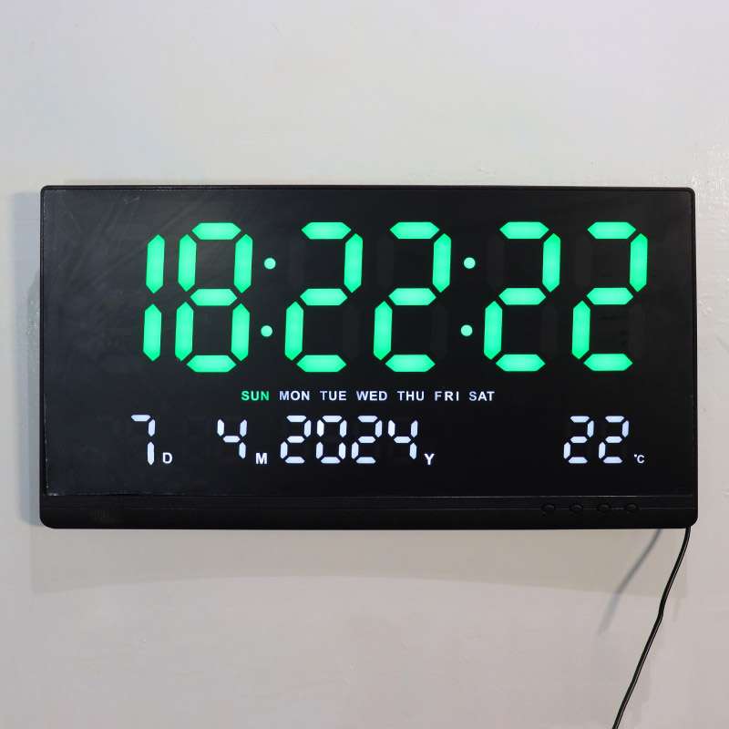 Digital LED Wall Clock with DD/MM/YYYY Temperature Function