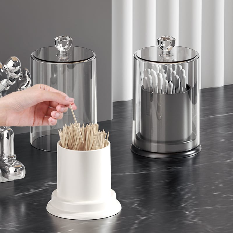 Light Luxury Toothpick & Cotton Swab Storage Box cry
