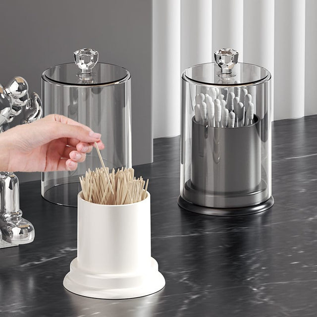 Light Luxury Toothpick & Cotton Swab Storage Box cry