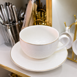 Luxury Ceramic Soup Cup &amp; Saucer Set – Set of 6