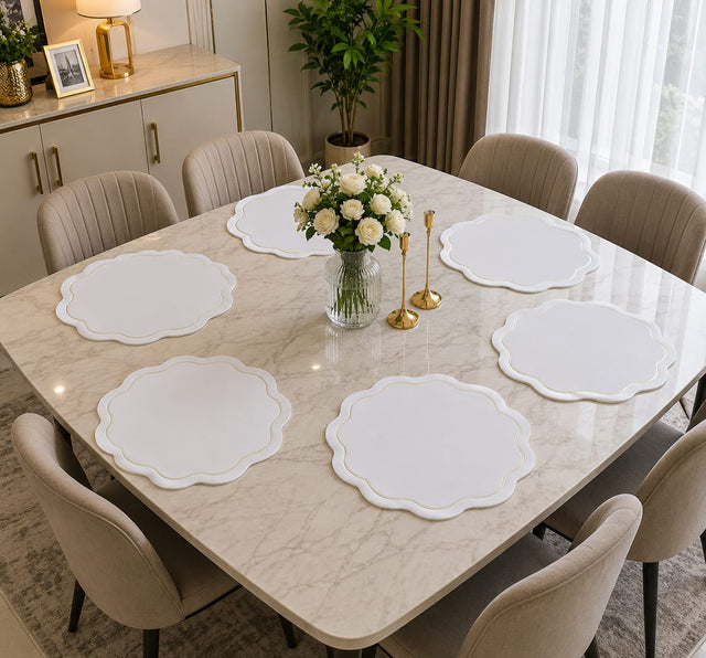 Luxury Faux Leather Round PVC Table Placemats – 38cm Heat Resistant Dining Mats CRY